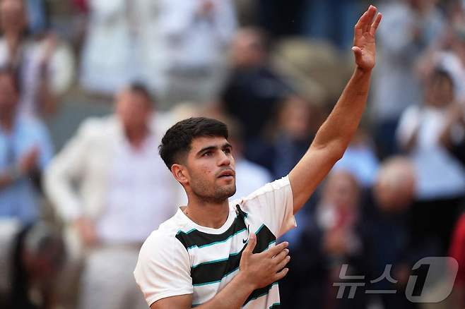 알카라스가 프랑스오픈 8강에 진출했다. ⓒ AFP=뉴스1