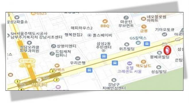 서울시가 공개매각을 진행한 강남구 삼성동 114-6 위치. 서울시