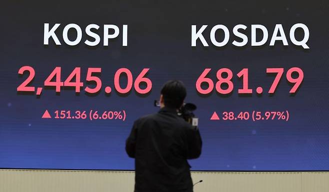 서울 여의도 한국거래소 서울사무소 홍보관에 지수가 표시돼 있다(자료사진). ⓒ뉴시스