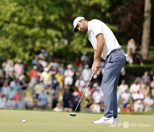 2025년 미국프로골프(PGA) 투어 시그니처 대회인 메모리얼 토너먼트 바이 워크데이 우승을 차지한 세계랭킹 1위 스코티 셰플러가 최종라운드에서 경기하는 모습이다. 사진제공=ⓒAFPBBNews = News1