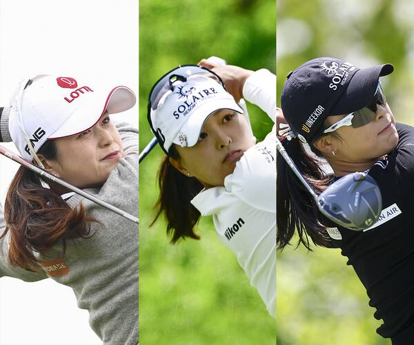 2025년 미국여자프로골프(LPGA) 투어 메이저 대회인 제80회 US여자오픈에 출전한 최혜진 프로(사진제공=USGA/Kathryn Riley). 고진영 프로(사진제공=USGA/Logan Whitton). 윤이나 프로(사진제공=USGA/Dustin Satloff)