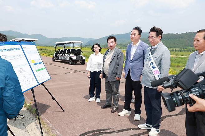 화순파크골프장 현장 브리핑 모습. 전남도 제공