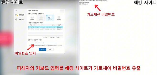키보드 입력 탈취에 대한 데모 영상 [KAIST 제공]