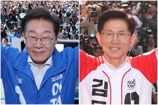 이재명(왼쪽) 더불어민주당 대선 후보와 김문수 국민의힘 대선 후보. 연합뉴스