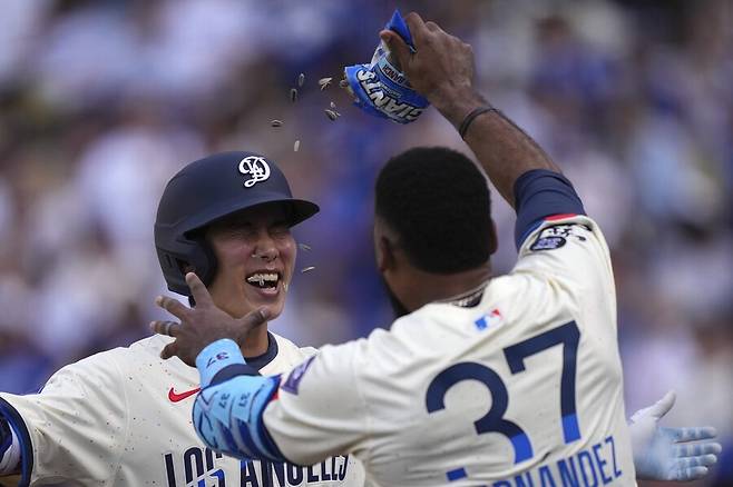 ▲ 1일(한국시간) 뉴욕 양키스와 경기에서 메이저리그 데뷔 2호 홈런을 쏘아올린 김혜성 ⓒ연합뉴스