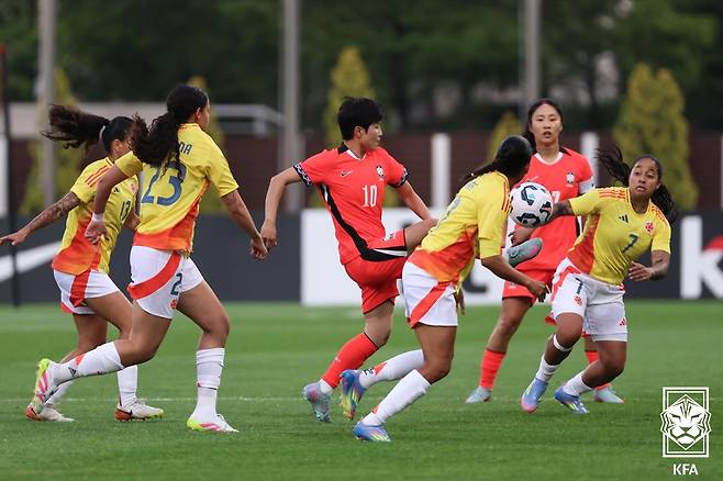 신상우 감독이 대대적인 변화를 택했다. 지난 1차전 선발 명단과 비교했을 때 모든 포지션에 변화가 있다. 선수들의 기량을 다시 점검하고 평가하겠다는 의미로 받아들여진다. 사진 대한축구협회