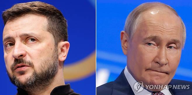 우크라이나(왼쪽)와 러시아 정상 [AFP 연합뉴스 자료사진. 재판매 및 DB 금지]