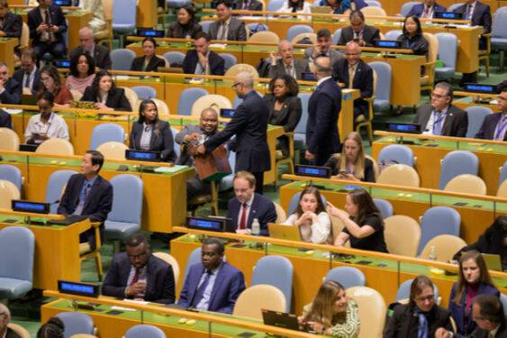 2일(현지시간) 미국 뉴욕 유엔 본부에서 차기&nbsp;유엔 총회 의장을 뽑기 위한 비밀 투표가 실시되고 있다. 신화연합뉴스