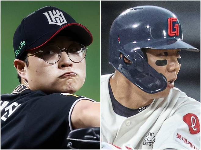 KT와 롯데가 올해 첫 트레이드 소식을 전했다. 좌완 박세진과 좌타 외야수 이정훈(왼쪽부터)의 영입에는 두 팀의 확실한 의도가 담겨있다. 사진제공|KT 위즈·롯데 자이언츠