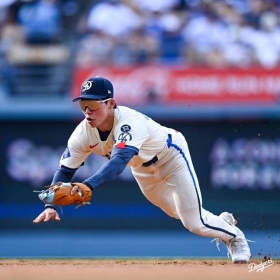 김혜성의 수비 모습. /사진=다저스 공식 SNS