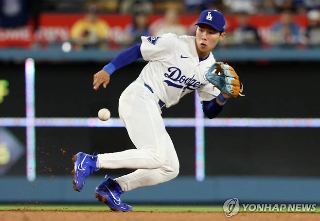 유격수 김혜성의 단단한 수비 [Imagn Images=연합뉴스]