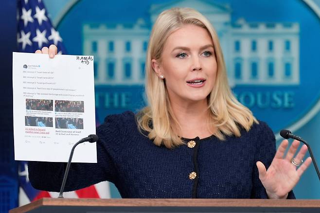 캐롤라인 레빗 미 백악관 대변인./연합뉴스