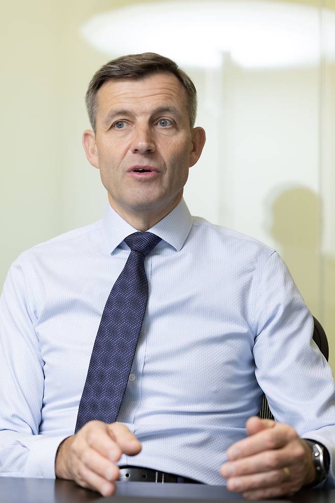 데이비드 닐(David Neal) IFM 인베스터스(IFM Investors) 최고경영자(CEO)가 지난달 14일 IFM인베스터스 한국 사무소에서 매일경제와 인터뷰하고 있다. <IFM 인베스터스>