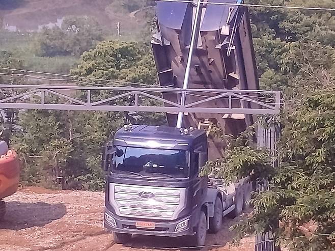 행남면 도이리 산11번지 일대 부지 무기성오니 매립현장사진. /사진=김동우 기자