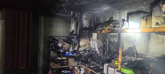 ▲광주 광산구 장덕동의 한 아파트 화재 현장ⓒ광산소방서