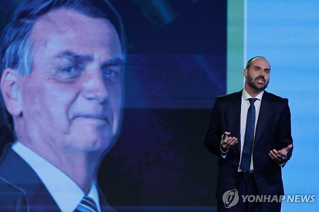 브라질 자이르 보우소나루 전 대통령 아들인 에두아르두 보우소나루 [EPA 연합뉴스 자료사진. 재판매 및 DB 금지]