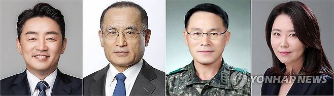 대통령비서실장 강훈식·안보실장 위성락·경호처장 황인권·대변인 강유정 (서울=연합뉴스) 이재명 대통령은 대통령 비서실장으로 강훈식 국회의원(왼쪽 부터), 안보실장에 위성락 국회의원, 경호처장에 황인권 전 육군 대장, 대변인에 강유정 국회의원을 임명했다고 4일 대통령실이 밝혔다.  2025.6.4  [연합뉴스 자료사진] photo@yna.co.kr