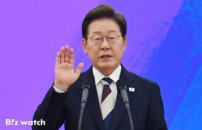 4일 서울 국회 로텐더홀에서 이재명 제21대 대통령 취임식이 개최되고 있다./사진=이명근 기자 qwe123@