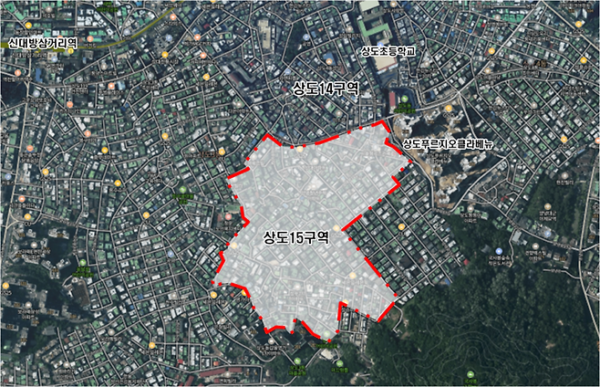 상도15구역 위치도. 동작구 제공.