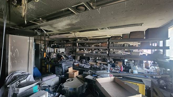 사건 다음 날 KAIST 폭발 사고 현장. 황 조사관 제공