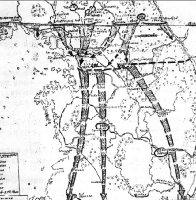 소련의 도움으로 작성된 북한군의 선제타격 계획도. 군사편찬연구소 '6.25전쟁사''