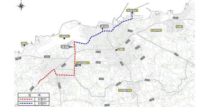 [제주=뉴시스] 제주도 수소트램계획 노선도. (그림=제주도 제공) *재판매 및 DB 금지