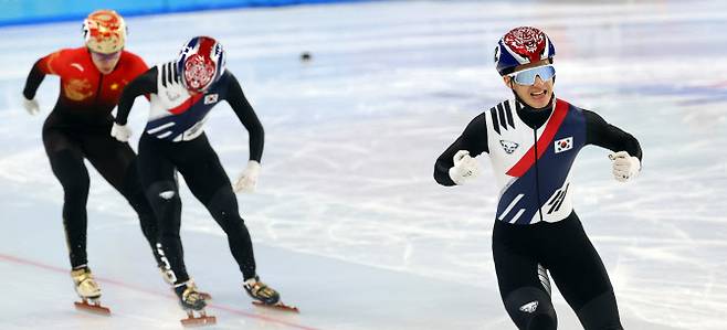 올해 2월 2025 하얼빈 동계 아시안게임 쇼트트랙 남자 1000m 결승에서 금메달을 따낸 장성우의 모습. 사진=연합뉴스