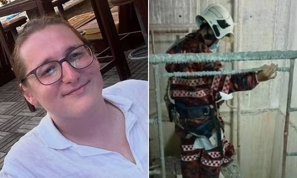 영국 배낭여행객 조던 존슨 도일(왼쪽)과 그의 시신을 수습하러 현장에 출동한 말레이시아 소방대원. 출처=리버풀 에코, 쿠알라룸푸르 소방구조대