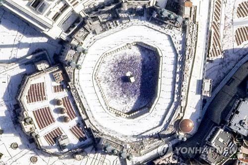 6일(현지시간) 사우디아라비아 메카 카바 신전 위성사진 [Planet Labs PBC/AFP 연합뉴스. 재판매 및 DB 금지]