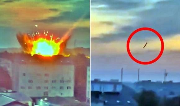 6일(현지시간) 러시아가 쏜 4발의 순항미사일이 우크라이나 서북부 루츠크에 내리꽂히고 있다. 2025.6.6 텔레그램