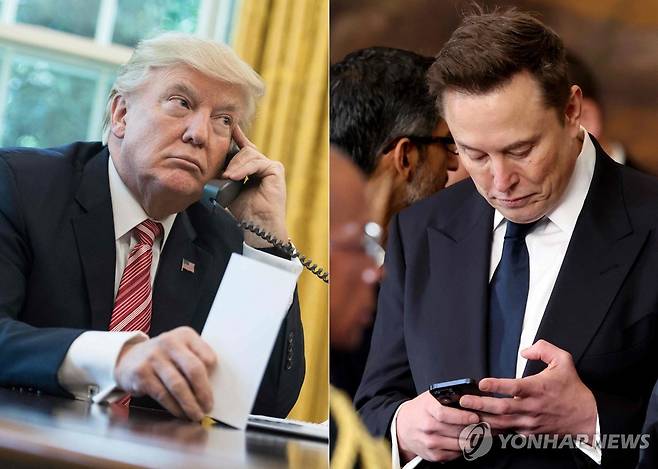 트럼프(왼쪽)와 머스크 [AFP 연합뉴스 자료사진. 재판매 및 DB 금지]