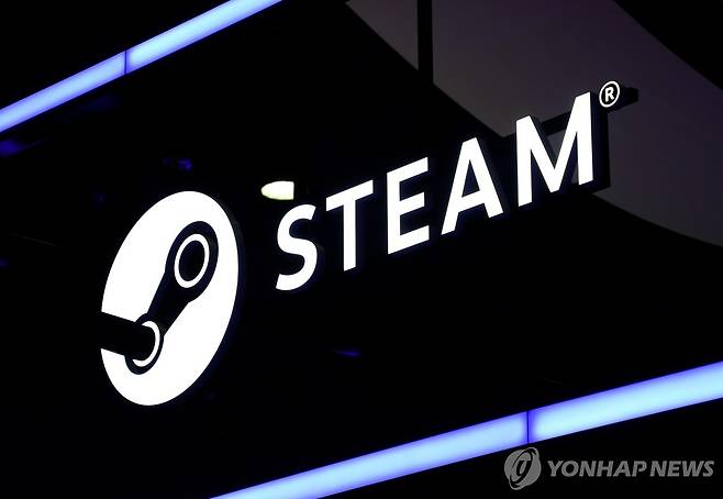 지스타 2024 현장의 PC 게임 플랫폼 '스팀' 로고 [촬영 김주환]