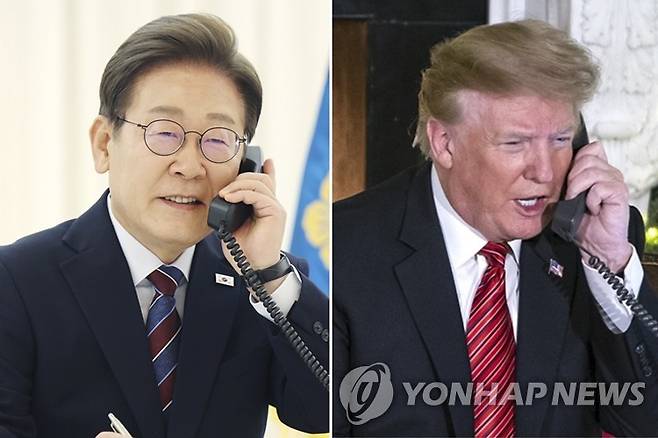 이재명 대통령-트럼프 미국 대통령 통화 이재명 대통령(왼쪽)-트럼프 미국 대통령