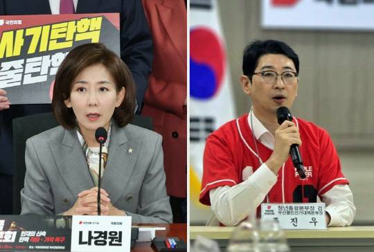왼쪽부터 국민의힘 제21대 대선 경선에 출마했던 나경원 의원, 당 법률자문위원장인 주진우 의원.<나경원·주진우 국회의원 페이스북 사진 갈무리>