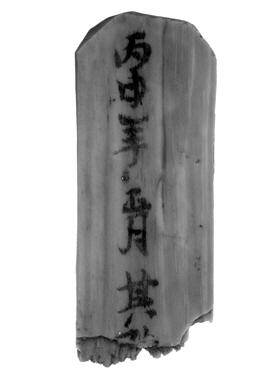 '병신년정월기(丙申年正月其)'라는 간지명이 적힌 목간. 익산시 제공