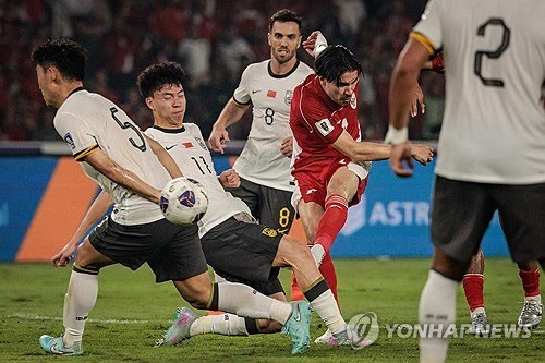 중국 대 인드네시아 경기 [AFP=연맙뉴스]