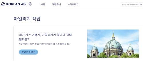 대한항공 마일리지 [대한항공 홈페이지 캡처. 재판매 및 DB 금지]