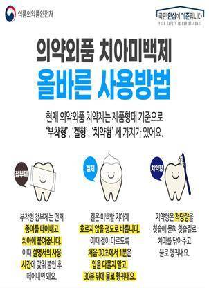 의약외품 '치아미백제' 올바른 사용법.(식품의약품안전처 제공)