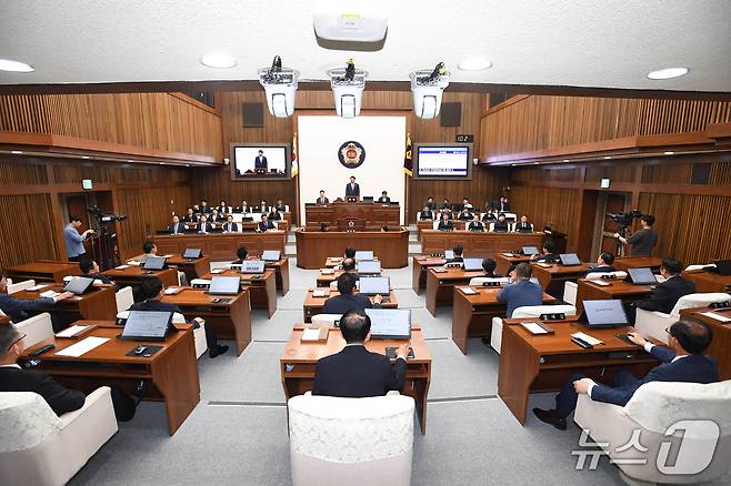 (울산=뉴스1) 김세은 기자 = 울산시의회가 9일 제257회 제1차 정례회 제1차 본회의를 열고 24일까지 16일간의 일정을 시작했다.(울산시의회 제공. 재판매 및 DB 금지) /뉴스1
