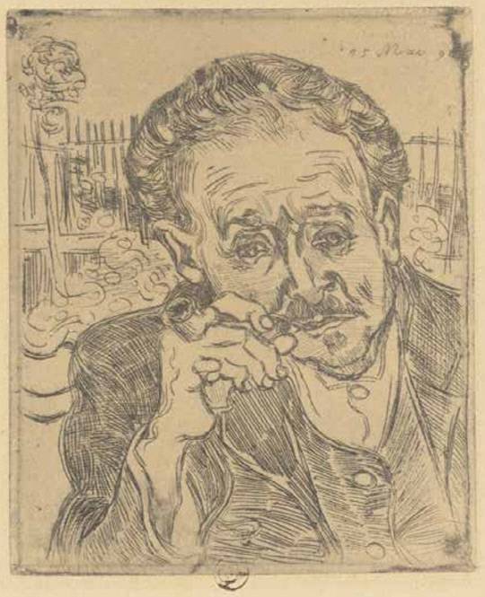 가셰 박사의 초상(파이프를 든 남자)(Portrait of Dr Gachet ('L'Homme a la pipe'), 32.4 x 25㎝, 1890 6, 고흐가 오베르에서 주치의로 만난 가셰 박사는 단순한 모델 이상의 존재였다. 그를 예술적 동지로 여겼고, 정신적으로도 깊은 연대를 느꼈다. 크뢸러 뮐러 미술관(Kroller-Muller Museum) 제공