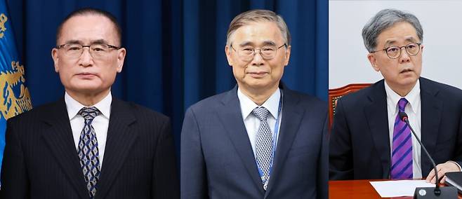 이재명 정부의 외교·안보정책을 실현할 진영이 속속 갖춰지고 있다. 위성락 국가안보실장(왼쪽)과 이종석 국가정보원장 후보자(가운데)의 '투톱' 체제를 중심으로, 미국 트럼프 2기 행정부와의 관세 협상을 총괄할 대통령 외교안보특별보좌관(장관급)에 김현종 전 국가안보실 제2차장(오른쪽)이 유력 검토되고 있다. / 사진=뉴시스