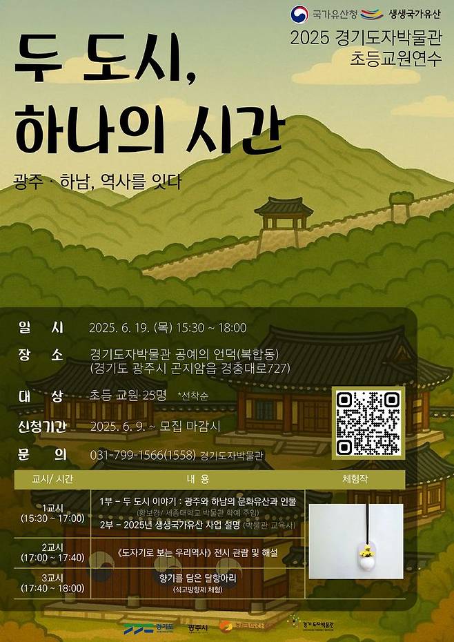 '두 도시, 하나의 시간:광주·하남 역사를 잇다' 포스터(사진=한국도자재단 제공) *재판매 및 DB 금지