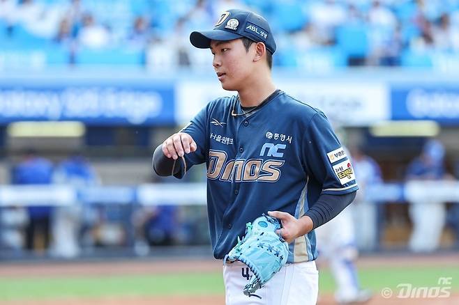 NC 신영우는 8일 대구 삼성전에서 선발등판해 5이닝 무안타 7탈삼진 사사구 4개로 강렬한 인상을 남겼다. 사진제공｜NC 다이노스