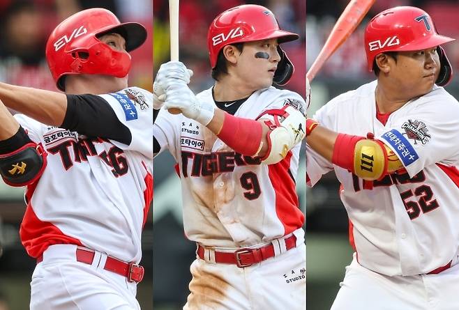 KIA 오선우·윤도현·황대인(왼쪽부터). KIA 타이거즈 제공