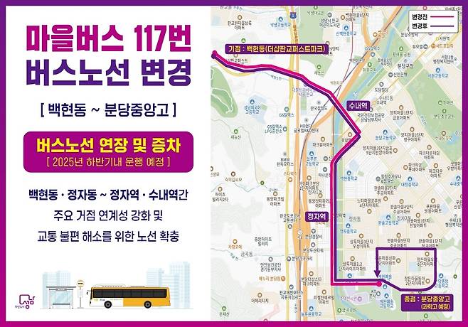 마을버스 117번 노선도 [성남시 제공. 재판매 및 DB 금지]