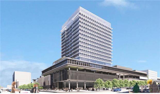 인천시는 오는 12일 15층 규모의 신청사 건립을 위한 착공식을 개최한다. 사진은 신청사 조감도. 인천시 제공.