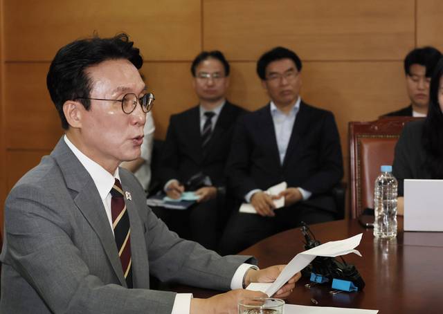 ▲ 김민석 국무총리 후보자가 10일 서울 종로구 통의동 청문회 준비단 사무실에서 기자간담회를 하고 있다. 연합뉴스