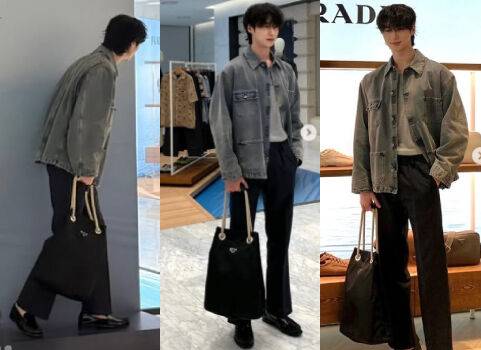 배우 변우석이 데님 셔츠와 블랙 팬츠를 코디한 캐주얼룩으로 모델 포스를 뽐내고 있다./ 변우석 개인 인스타그램