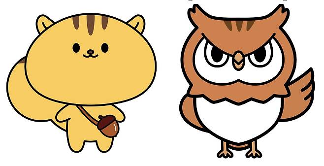 행정안전부 디지털 소통 캐릭터인 ‘다행이’(왼쪽), ‘부리부리’(오른쪽)