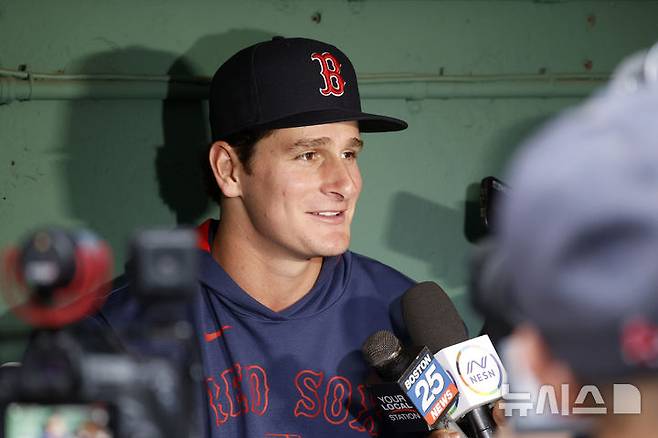 [보스턴=AP/뉴시스] 10일(한국시간) 메이저리그(MLB) 보스턴 레드삭스로 승격된 로만 앤서니. 2025.06.10